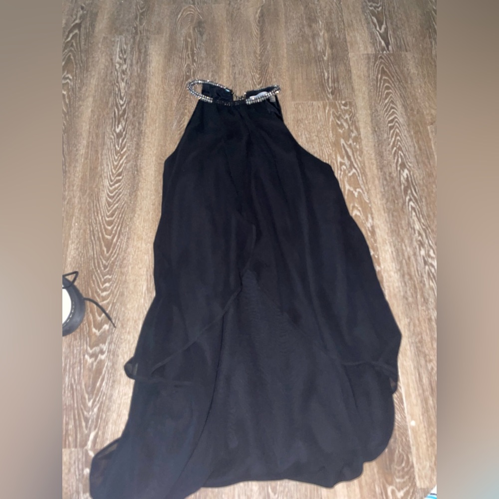 Black rhinestone halter dress